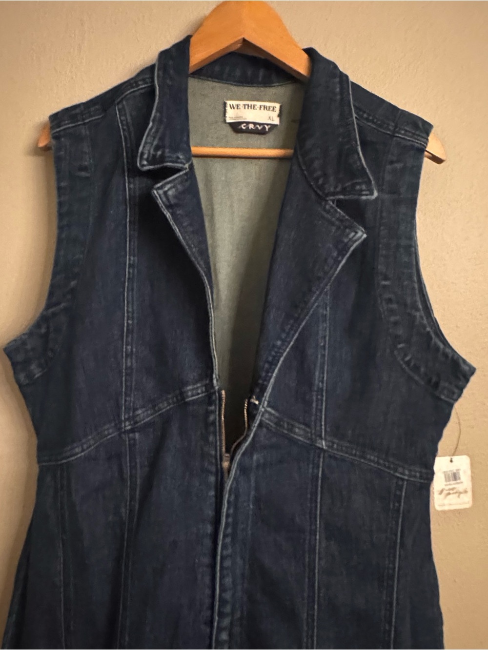FREE PEOPLE CRVY Ring The Alarm Denim Jumpsuit‎ - Picture 3 of 7